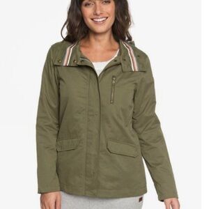 NWOT Roxy Lightening Strike Military Jacket Olive Green Women's Size 6